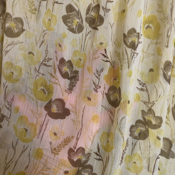 Ashley Judd Floral Square Neck Sheer Neck Blouse Size XL - Picture 5 of 7